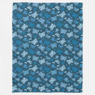 Whimsical Blue Butterfly Fleece Blanket