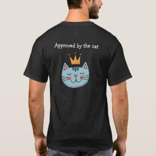 Whimsical Blue Cat With A Yellow Crown Funny T-Shirt
