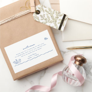 Whimsical Blue Doodle Wedding Welcome Bag Sticker