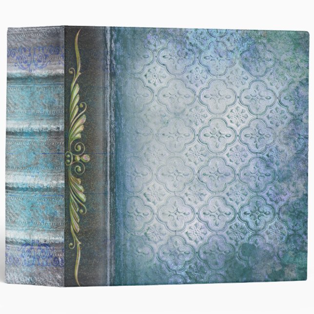 Whimsical Blue Fantasy Ancient Tome Binder (Front/Spine)