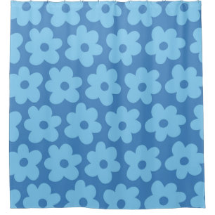 Whimsical Blue Floral Retro, Cheerful, Preppy