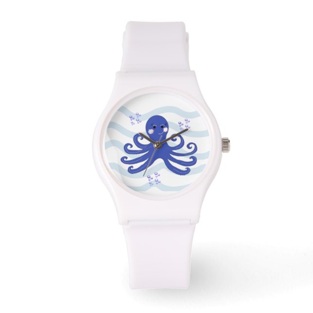 Whimsical Blue Sea Octopus Watch (Front)