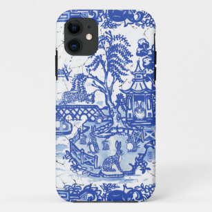 Whimsical Blue Willow Isle of Rabbits Classic Look Case-Mate iPhone Case