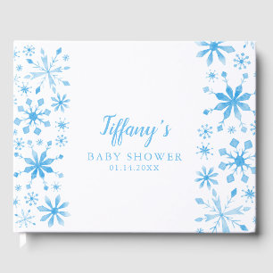 Whimsical Blue Winter Wonderland Baby Shower Guest Book