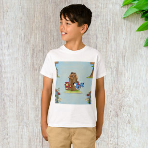 Whimsical Bluebird and Birdhouse Cute Spring T-Shirt