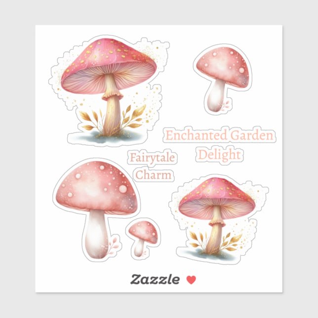 Whimsical Blush Enchanted Mushrooms New Address (Sheet)