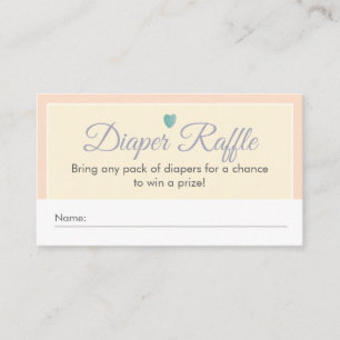 Whimsical Blush Pink Cream Frog Baby Diaper Raffle Enclosure Card