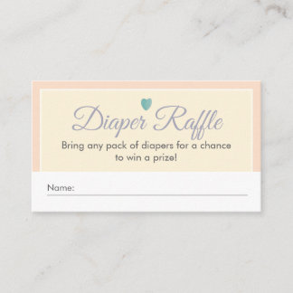 Whimsical Blush Pink Cream Frog Baby Diaper Raffle Enclosure Card