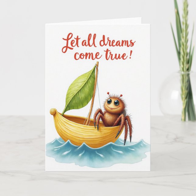 Whimsical Boat Birthday Card (Front)