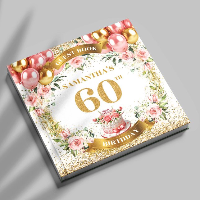 Whimsical Boho 60e Anniversaire Livre d'hôtes Flor (Whimsical Boho 60th Birthday Guest Book Floral Art

)