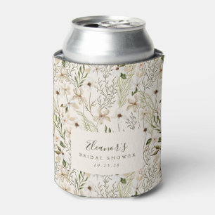 Whimsical Boho Greenery Foliage Bridal Shower Can Cooler