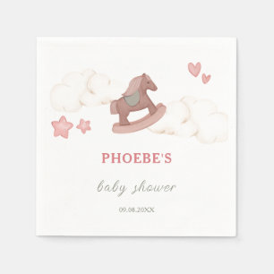 Whimsical Boho Horse Magical Cloud Illustration Napkin