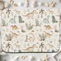 Whimsical Boho Jungle Dinosaur Pattern