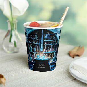 Whimsical Boho Magic Scientist Birthday Paper Cups