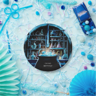 Whimsical Boho Magic Scientist Birthday Paper Plate