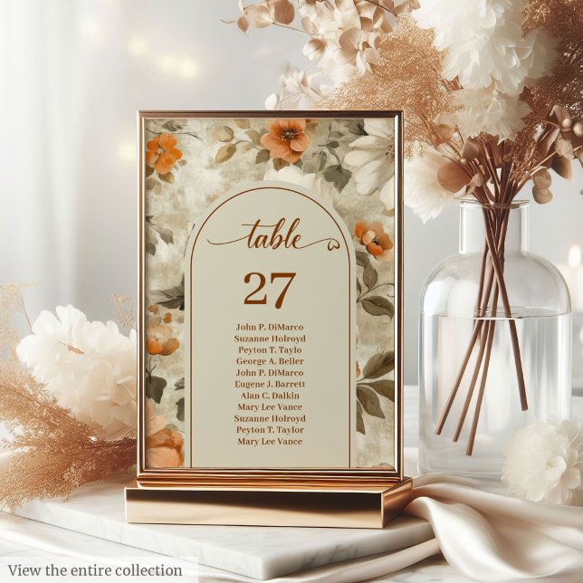 Whimsical Boho Neutral Ivory Sage Floral Wedding  Table Number (Whimsical Boho Neutral Ivory Sage Floral Wedding Table Number

)