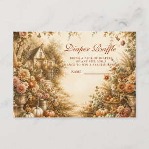 Whimsical Boho Pumpkin Diaper Raffle Enclosure Card