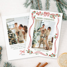 Whimsical Boho Red Christmas Bow Ribbon 2 Photo