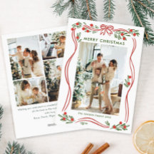 Whimsical Boho Red Christmas Bow Ribbon 5 Photo