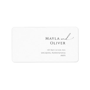 Whimsical boho Script Wedding RSVP Return Address Label