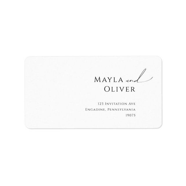 Whimsical boho Script Wedding RSVP Return Address Label (Front)