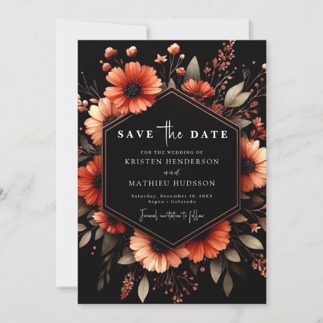 Whimsical Boho Terracotta Wedding Save The Date (Front)