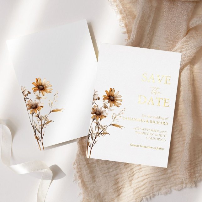 Whimsical boho wildflower wedding save the date (Creator Uploaded)