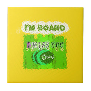 Whimsical Bored but Thinking of You Tile