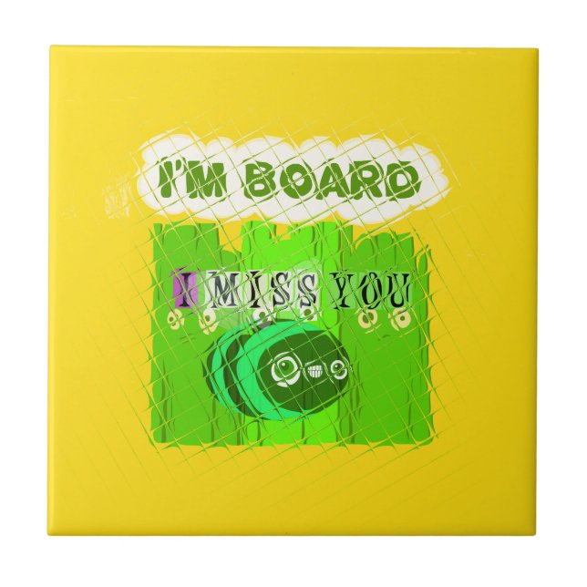 Whimsical Bored but Thinking of You Tile (Front)