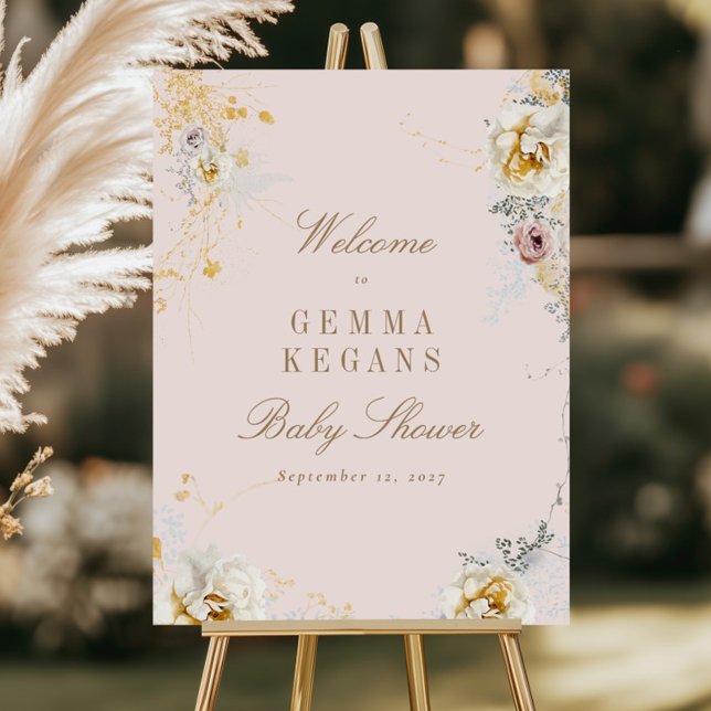 whimsical botanical baby shower welcome sign (Creator Uploaded)