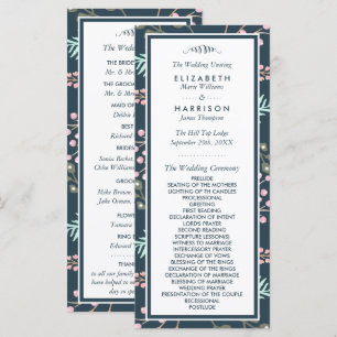 Whimsical Botanical Berry Wedding Program