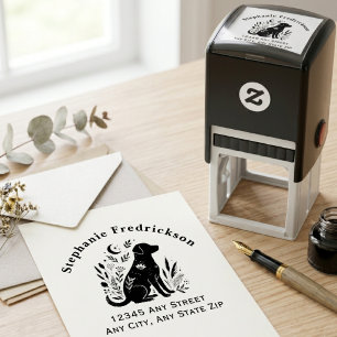 Whimsical Botanical Floral Silhouette Dog Parent Self-inking Stamp
