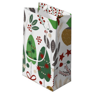 Whimsical Botanical Holiday Small Gift Bag