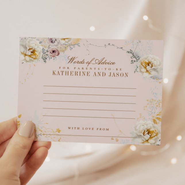whimsical botanical words of advice baby shower enclosure card (Creator Uploaded)
