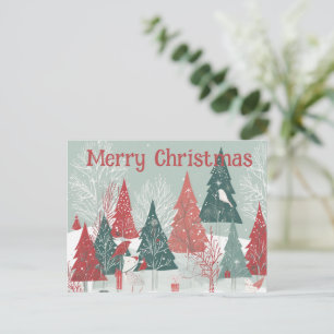 Whimsical Boughs Christmas Card, Custom Christmas Holiday Postcard