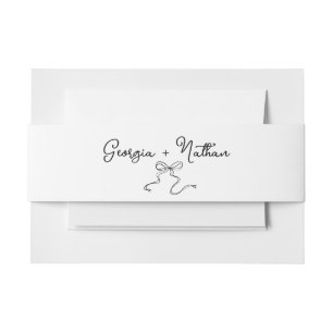 Whimsical Bow Belly Band Invitation Belly Band