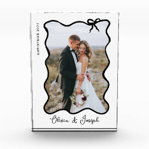 Whimsical Bow   Black and White Photo Block