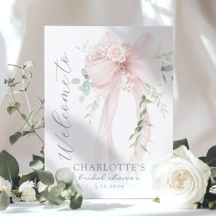 Whimsical Bow Bridal Shower Welcome Poster