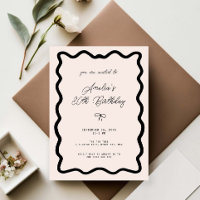 Whimsical Bow cursive border 30th birthday