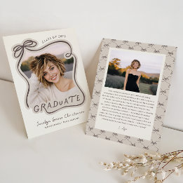 Whimsical Bow Frame Future Plans Graduation Invitation