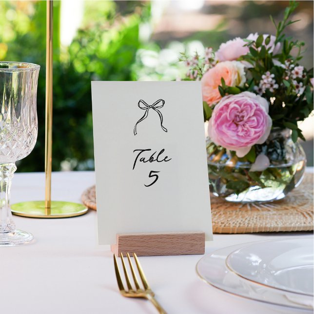 Whimsical Bow, hand drawn wedding  Table Number (Creator Uploaded)