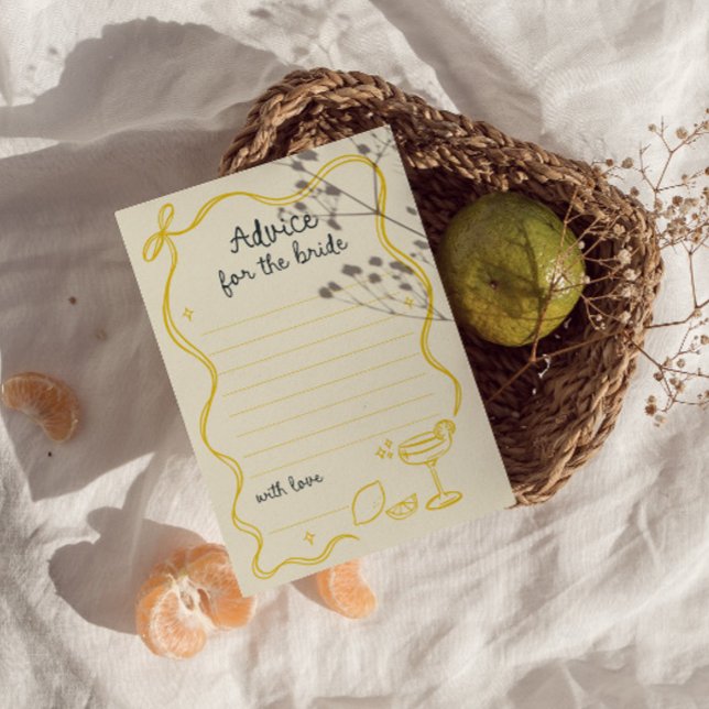 Whimsical Bow Lemon Advice For The Bride Card (Creator Uploaded)