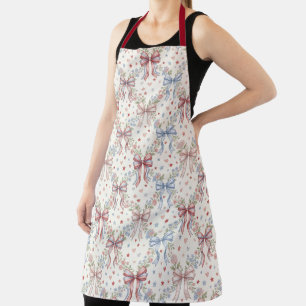 Whimsical Bow‑Pattern Garden Style Apron