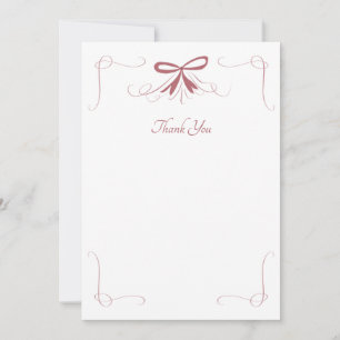Whimsical Bow Ribbon Thank You Cards