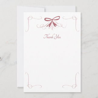 Whimsical Bow Ribbon Thank You Cards