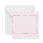 Whimsical Bows Pink Border Note Card