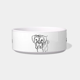 Whimsical Boxer: Editable Text Line Art Bowl