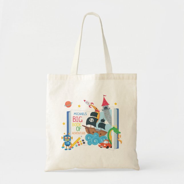 Whimsical Boy Library Sac fourre-tout de livre (Devant)