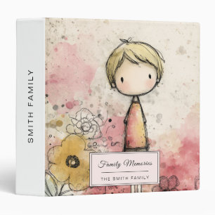Whimsical Boy Watercolor with Floral Accents (2) Binder