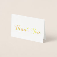 Whimsical Brush Style Gold Script Thank You